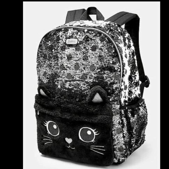 justice black cat backpack